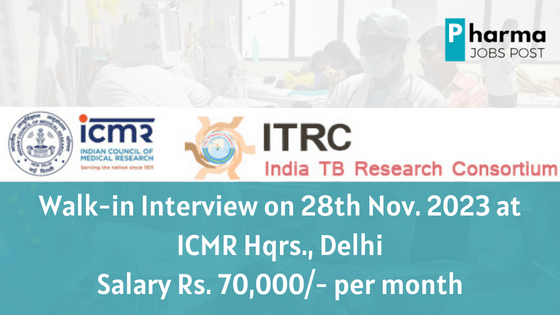 Walk In Interview On Th Nov At Icmr Hqrs Delhi Under Various