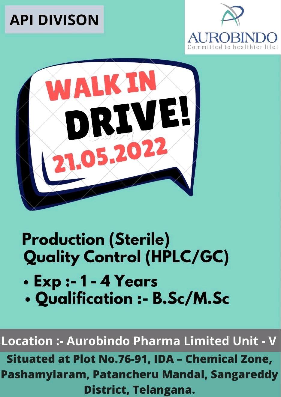 Aurobindo Pharma Limited – Unit V, Walk-In Drive For Production ...