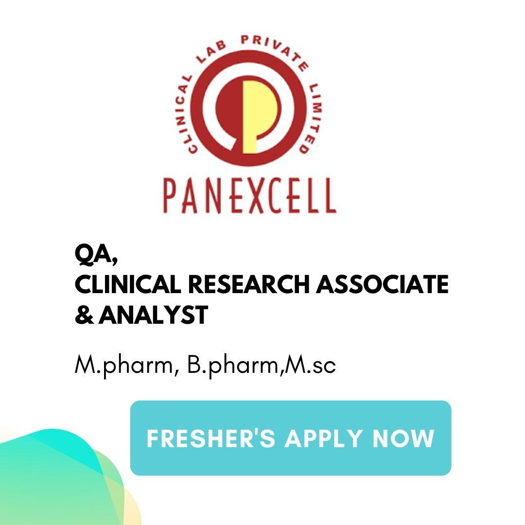 clinical research associate fresher jobs