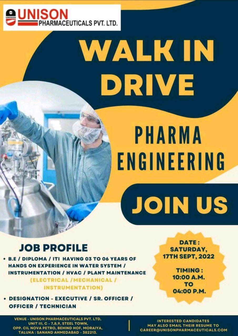 unison-pharma-walk-in-interview-for-pharma-engineering-department