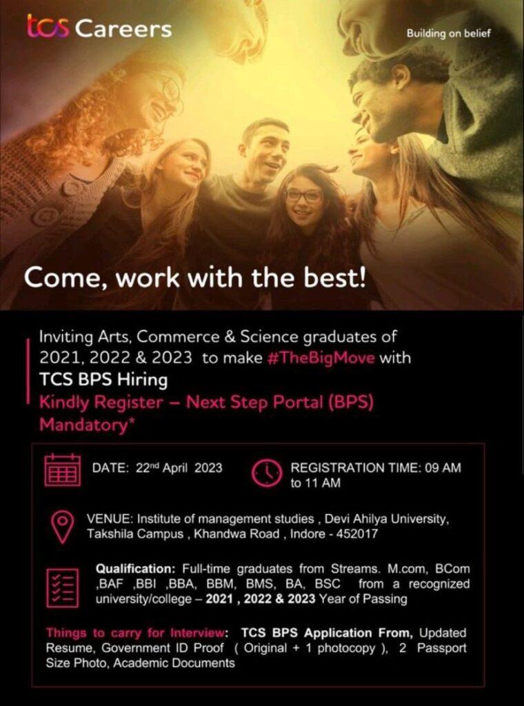 TCS BPS Hiring- Inviting Arts, Commerce & Science Graduates Of 2021 ...