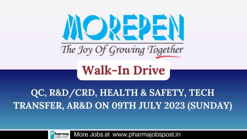 Morepen Walk In Interview On 09th July 2023 (Sunday) | PHARMA JOBS POST