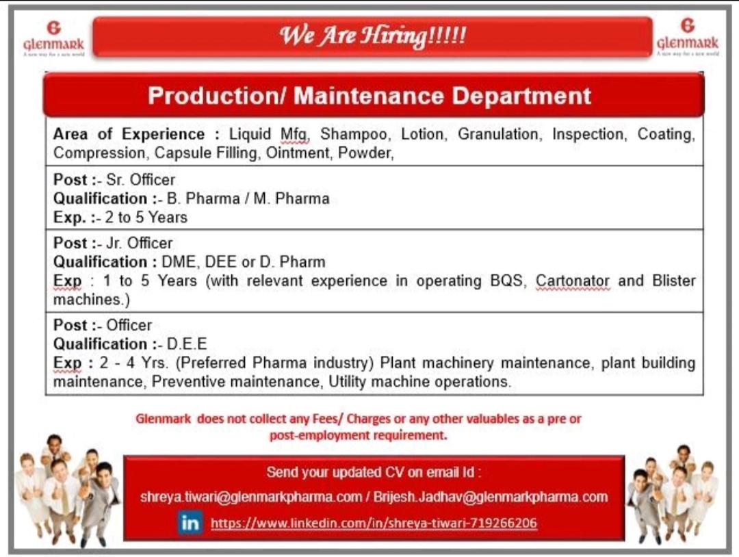 Glenmark Job Vacancy For Production Maintenance Department PHARMA   IMG 20240225 162947 