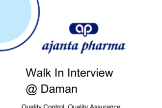 Walk In Interview @ Daman Ajanta pharma limited
