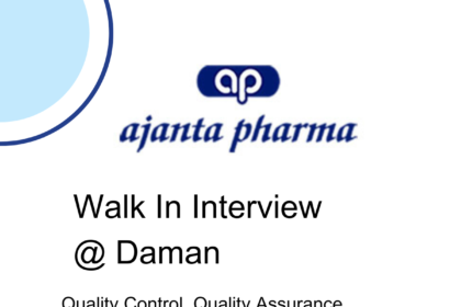 Walk In Interview @ Daman Ajanta pharma limited