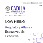 Cadila Pharma hiring for Regulatory Affairs - Executive./ Sr. Executive position