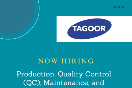 Tagoor Laboratories is conducting walk-in interviews for positions in Production, Quality Control (QC), Maintenance, and Safety