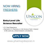 Unicon Pharma Walk-In Drive on 26th October 2024! Entry-Level Life Science