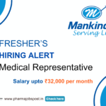 Mankind Pharma Ltd Job Vacancy for Fresher- Medical Representative