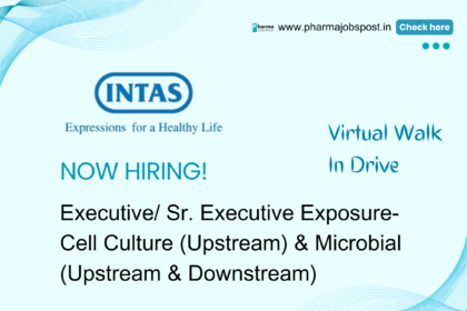 Intas Pharmaceuticals Virtual Walk In Drive for Exposure-Cell Culture & Microbial (Upstream & Downstream)