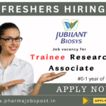 Jubilant Biosys now hiring Freshers