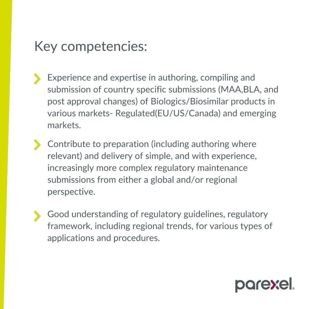 Parexel Walk-In Drive in Bengaluru for exciting CMC- Biologics roles! Regulatory Affairs