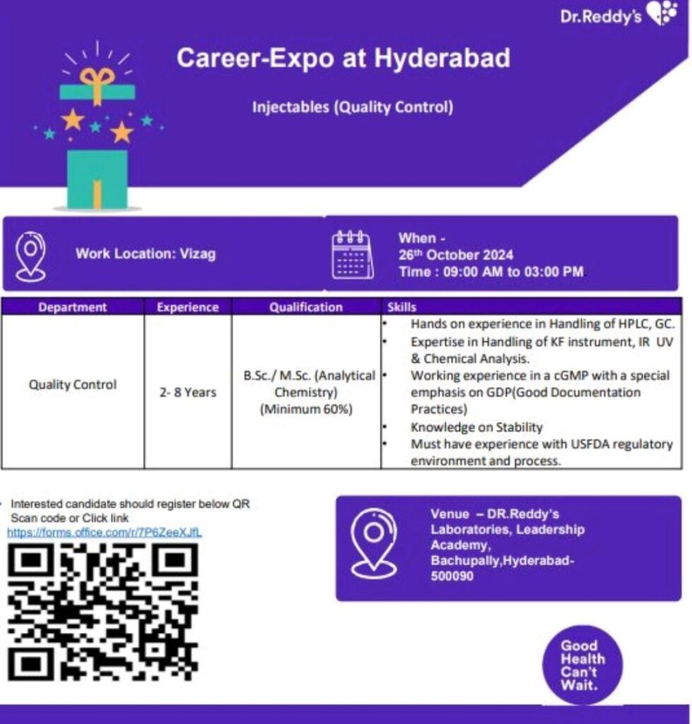 Dr. Reddy's Laboratories Ltd Walk In Drive on 26th October 2024