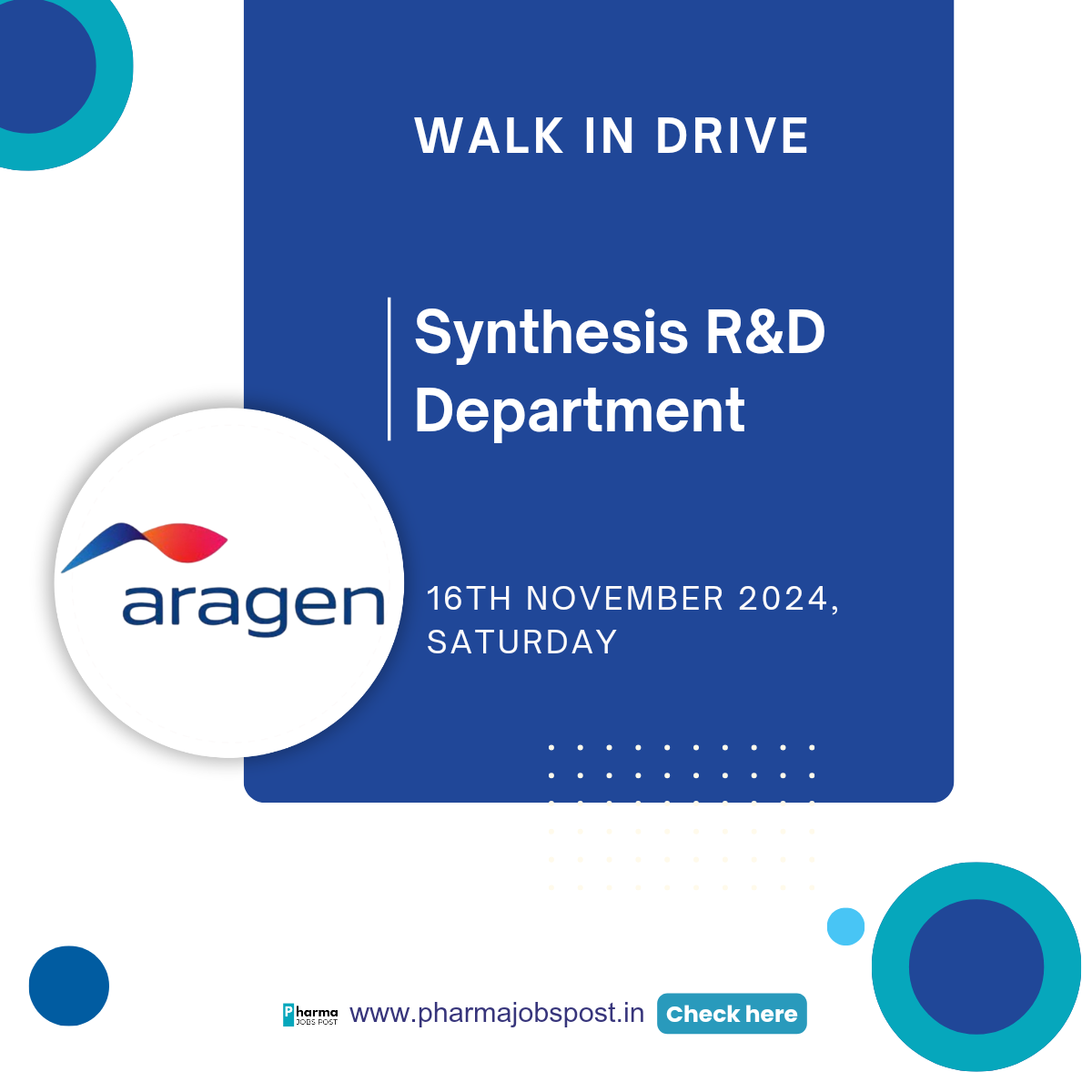 Aragen Life Sciences Walk In Drive on 16th November 2024, Saturday ...