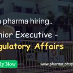 Sun Pharma Hiring for Senior Executive - Regulatory Affairs