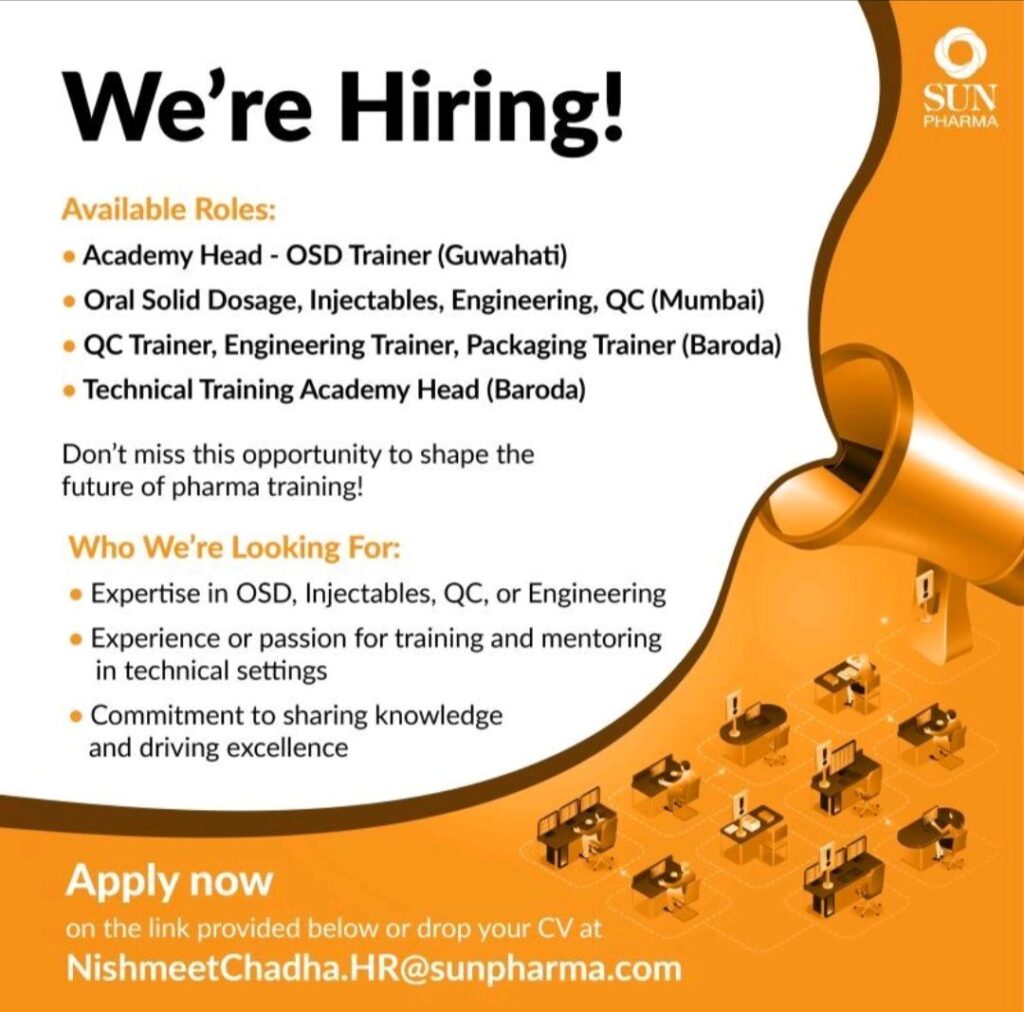 Exciting Opportunities at Sun Pharmaceutical: Explore Available Roles