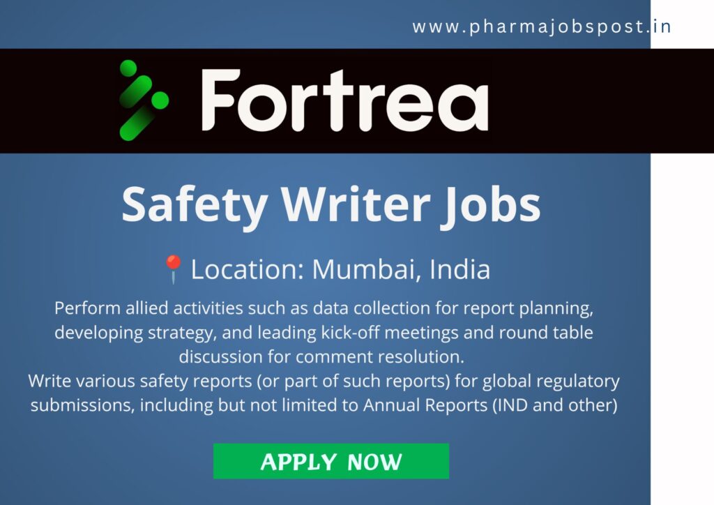 Safety Writer Jobs in Mumbai, India - Fortrea Hiring