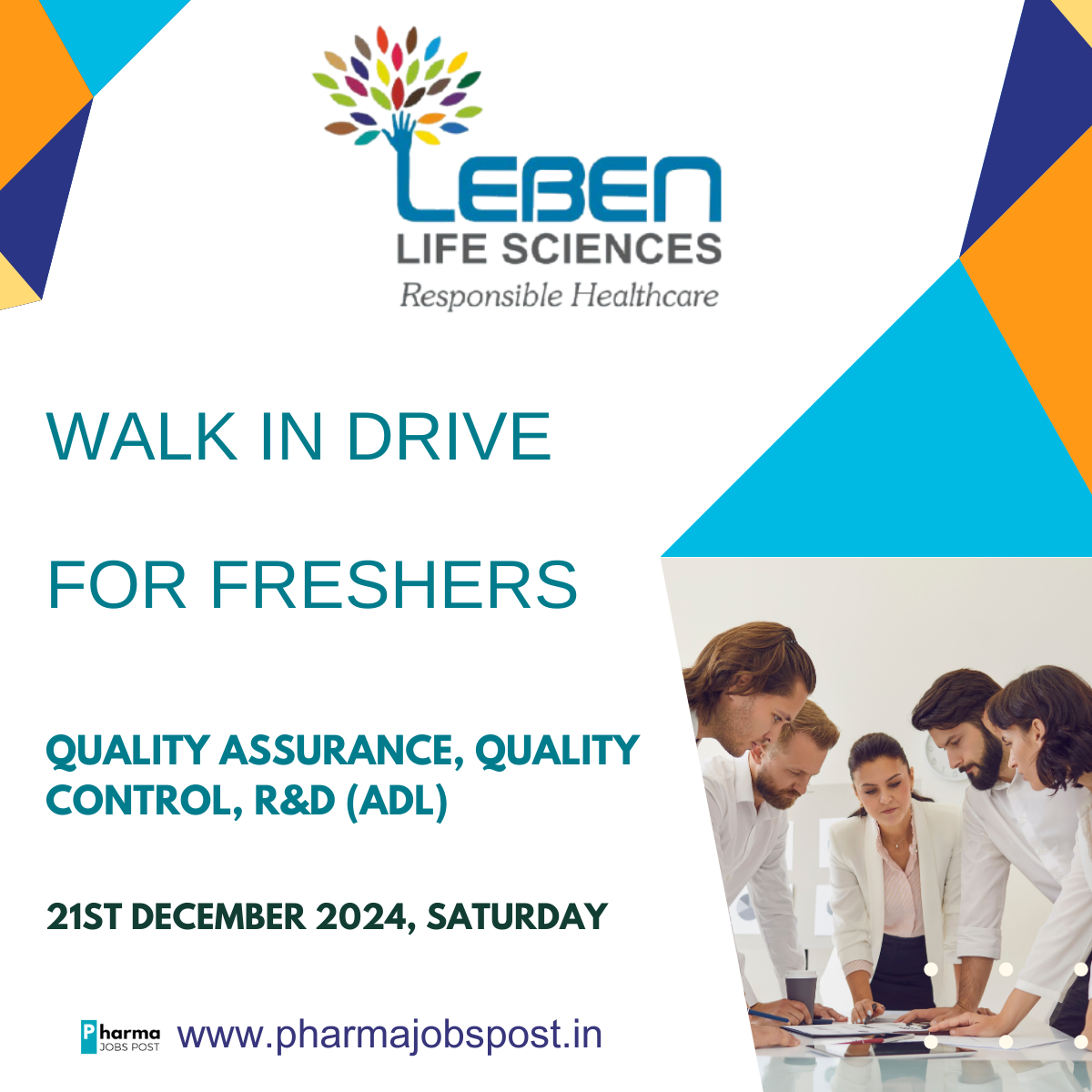 Leben Life Sciences Pvt. Ltd Walk In Drive on 21st December 2024 ...