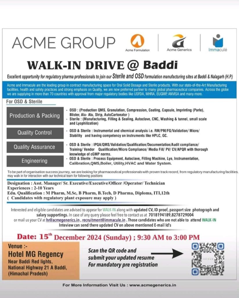Acme Generics Walk In Drive on 15th December 2024 (Sunday)