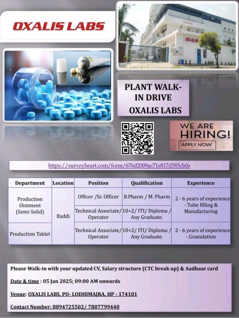 Oxalis Labs Walk In Drive on 05th January 2025