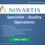 Specialist - Quality Operations : Apply now at Novartis