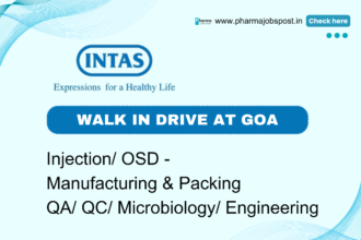 Intas Pharmaceuticals Walk In Drive at Goa