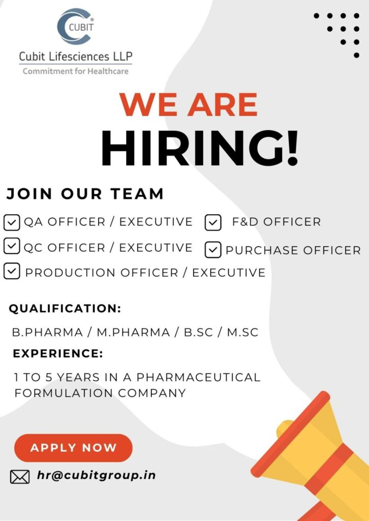 Grow Your Career at Cubit Lifesciences – Various Roles Open