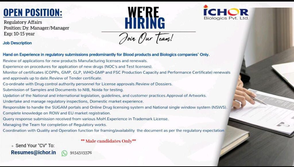 Regulatory Affairs Jobs at Ichor Biologics – Join Our Innovative Team