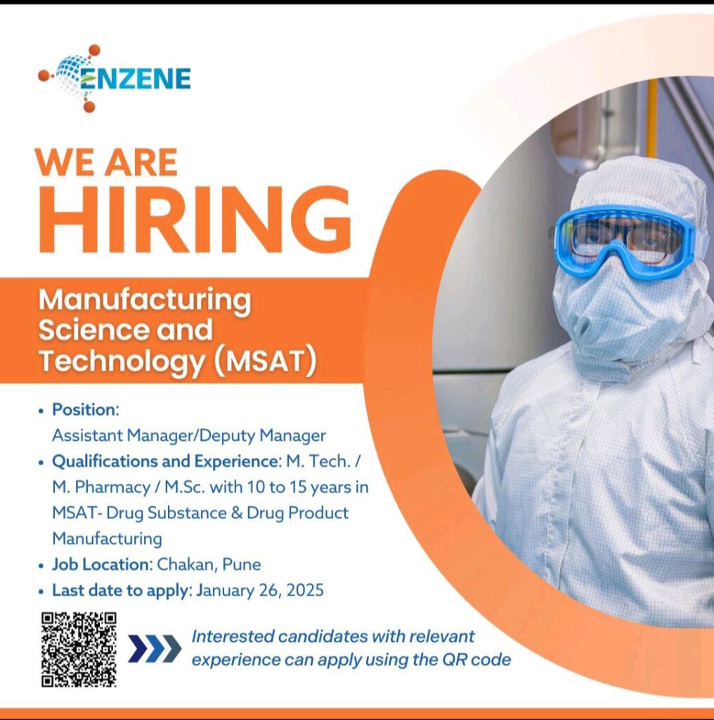 Enzene Biosciences Hiring for MSAT Roles – Apply Now