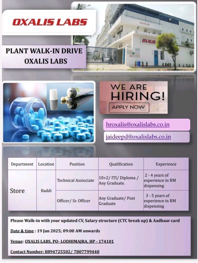 Oxalis Labs Walk In Drive on 19th January 2025