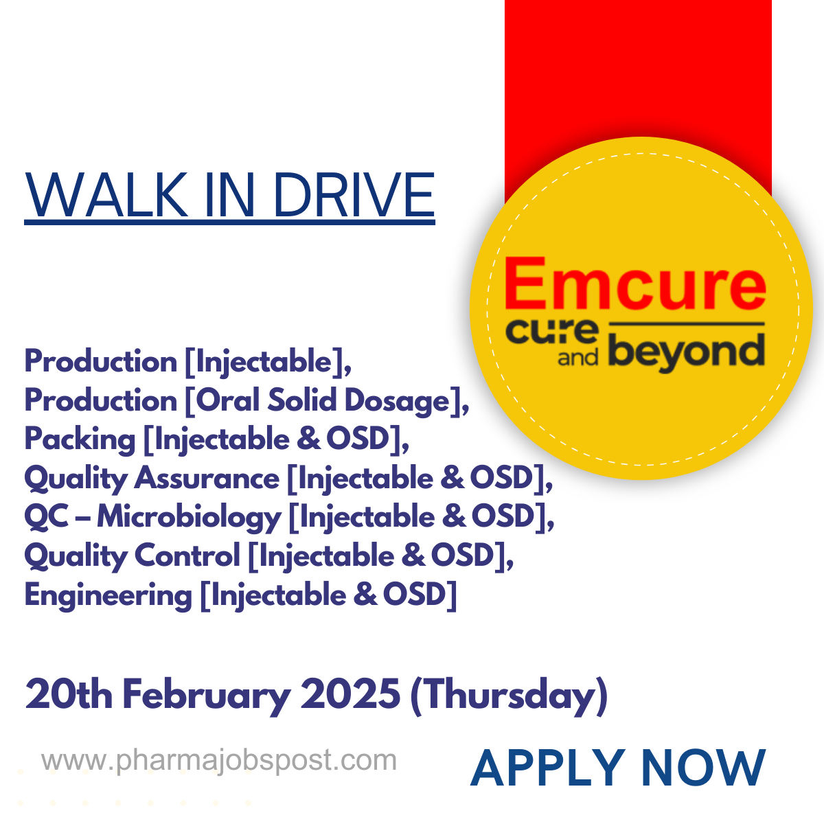 Advance Your Career with Emcure Pharma: Walk-in Interviews for Multiple ...