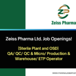 Zeiss Pharma Ltd. Job Openings