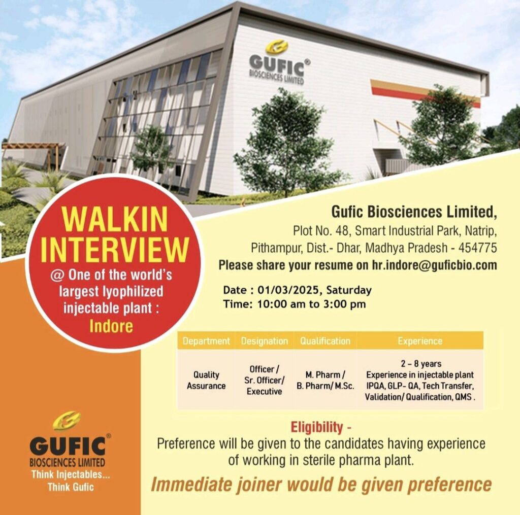 Career Opportunities at Gufic Biosciences