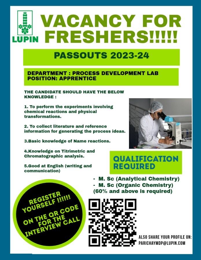 Freshers job at Lupin Ltd