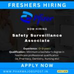 Pfizer Chennai Hiring: Safety Surveillance Associate Role