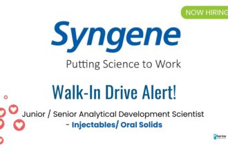 Syngene International Limited Announces Walk-in Interviews