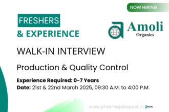 Amoli Organics Announces Walk-In Interviews