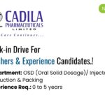 Cadila Pharmaceuticals hiring