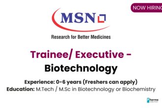 MSN Laboratories Job Openings