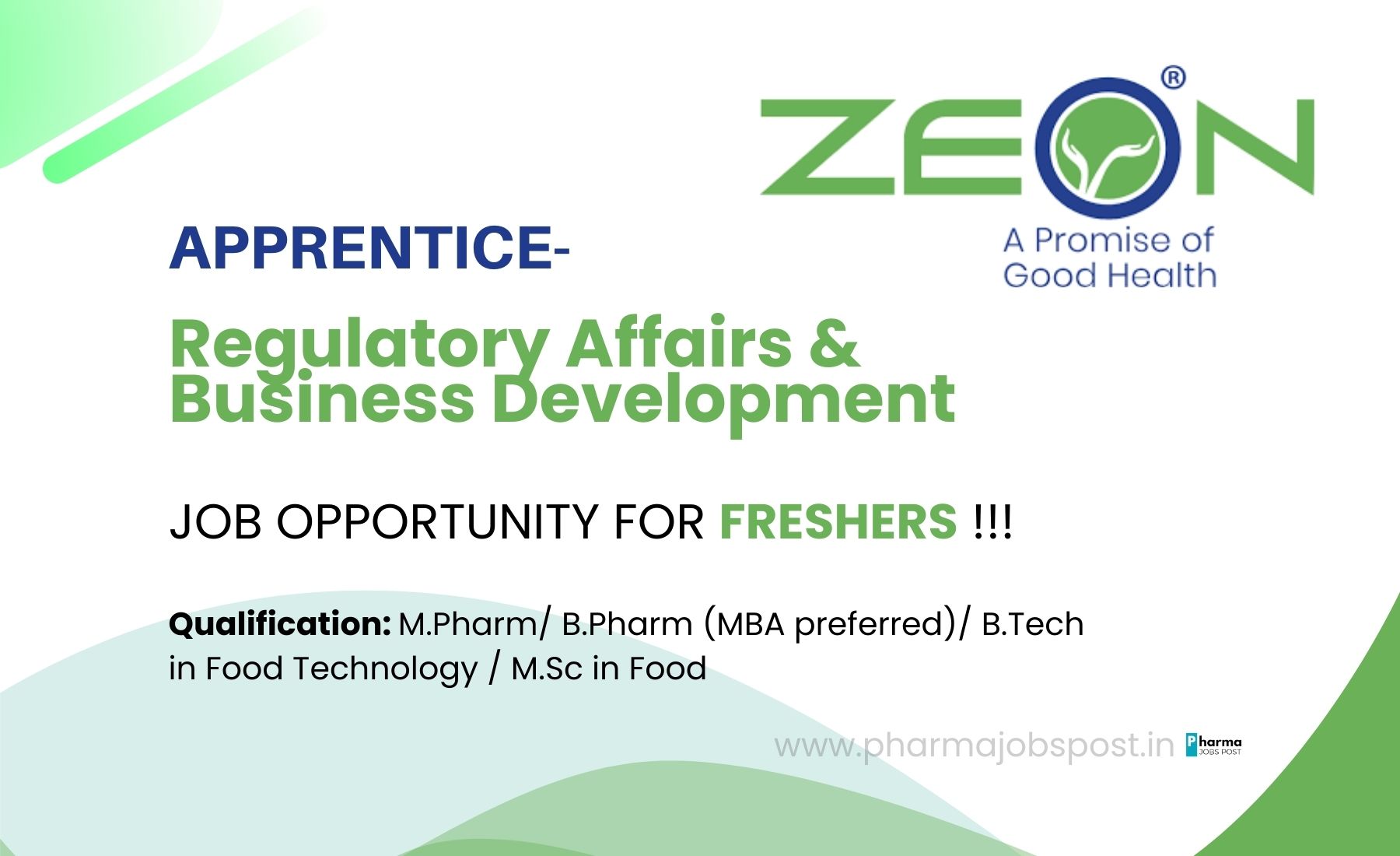 Join Zeon Lifesciences Ltd – Freshers Wanted for Business & Regulatory ...