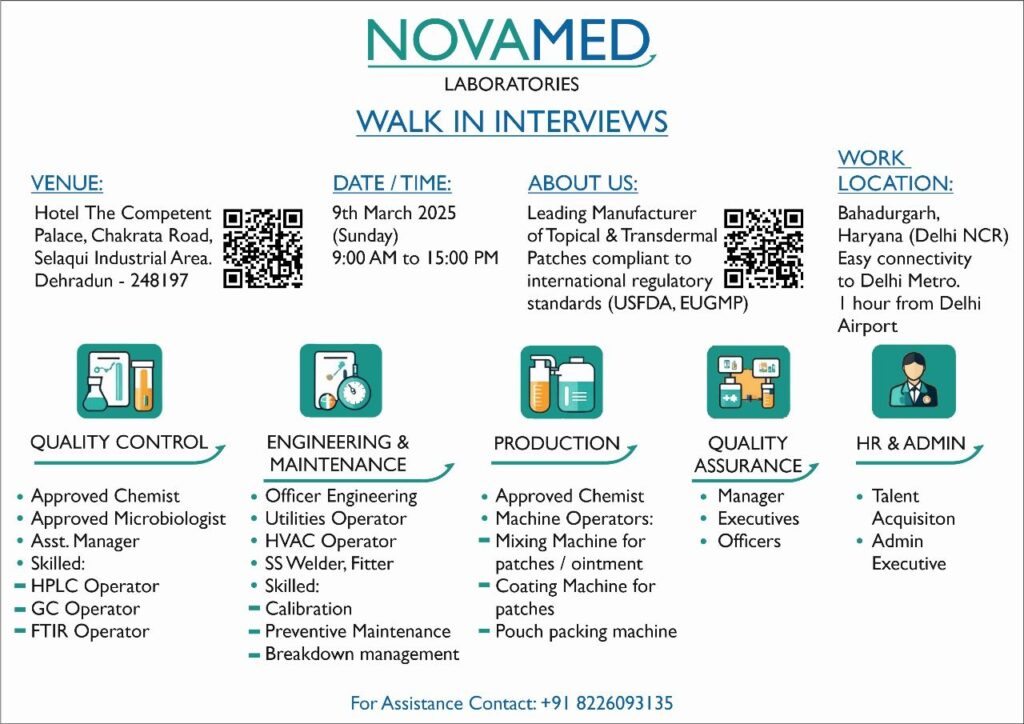 NOVAMED LABORATORIES CAREERS
