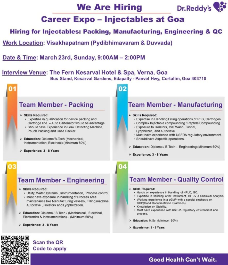 Dr. Reddy's Career Expo for Injectables 