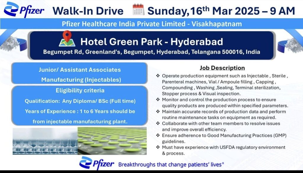 Join Pfizer's Walk-In Drive