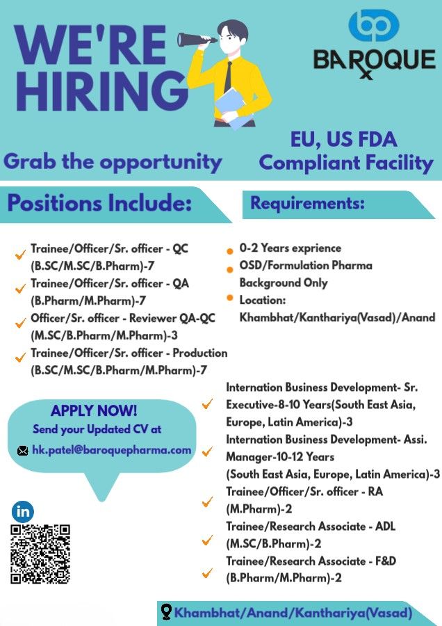 Baroque Pharmaceuticals is Hiring! Job Openings