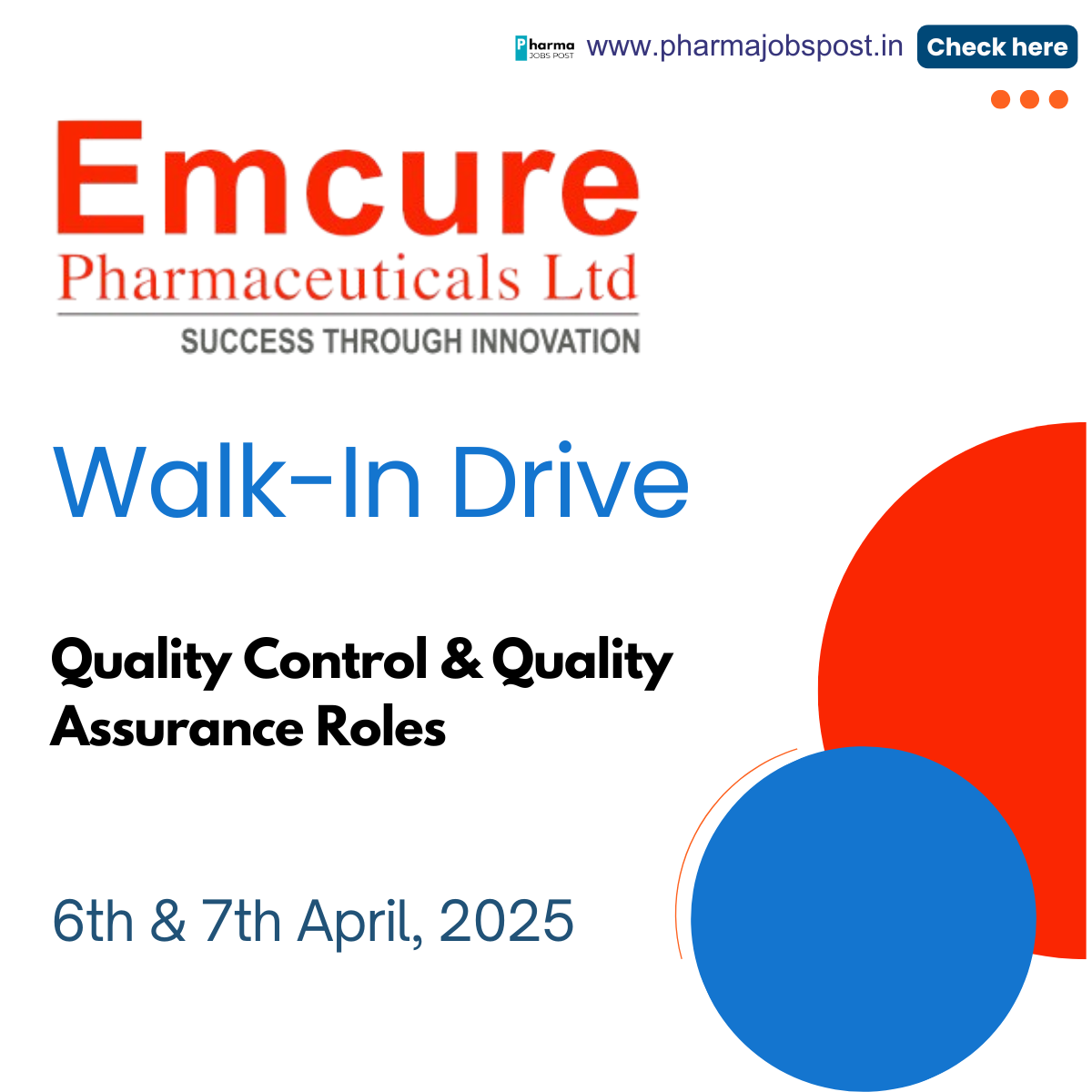 Emcure Pharmaceuticals Walk-In Drive for API – Quality Control ...