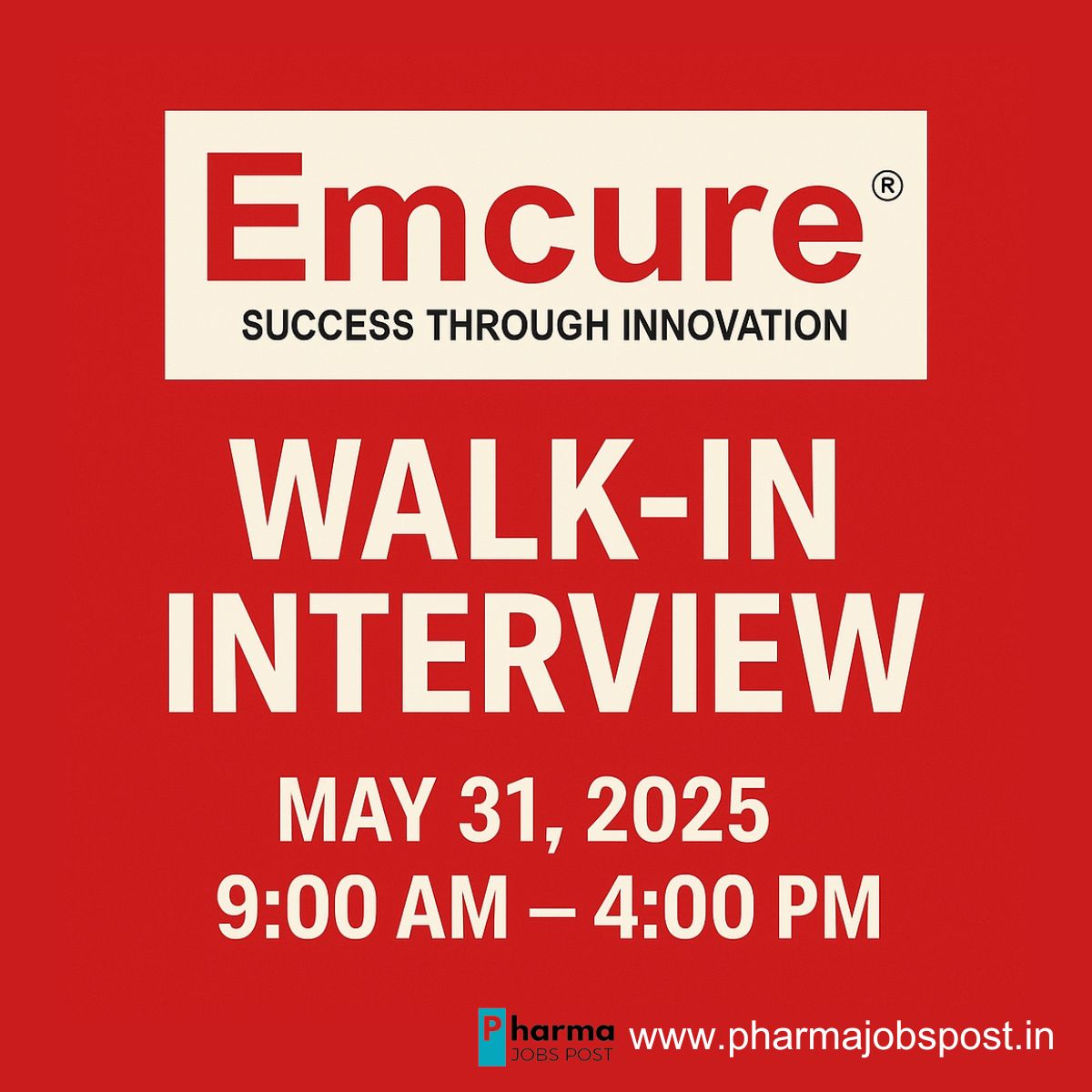 Emcure Pharmaceuticals Walk-In Drive: Hiring for Multiple Roles at ...