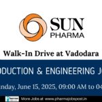 Walk-In Interview at Sun Pharma, Vadodara