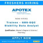 Apotex Hiring Trainee – GBS-GQC Stability Data Analyst