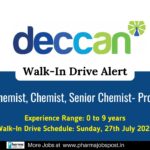 Walk-In at Deccan Fine Chemicals | 0–9 Yrs Exp | B.Sc/M.Sc Chemistry