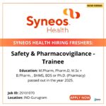 Syneos Health Careers | Safety & Pharmacovigilance Trainee Jobs